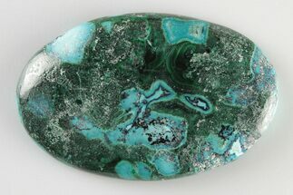 1.7" Polished, Chrysocolla and Malachite Oval Cabochon  - Crystal #194771