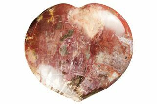 4.85" Polished Triassic Petrified Wood Heart - Madagascar - Fossil #194892