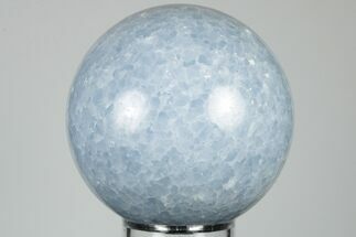 3.5" Polished Blue Calcite Sphere - Madagascar - Crystal #196252