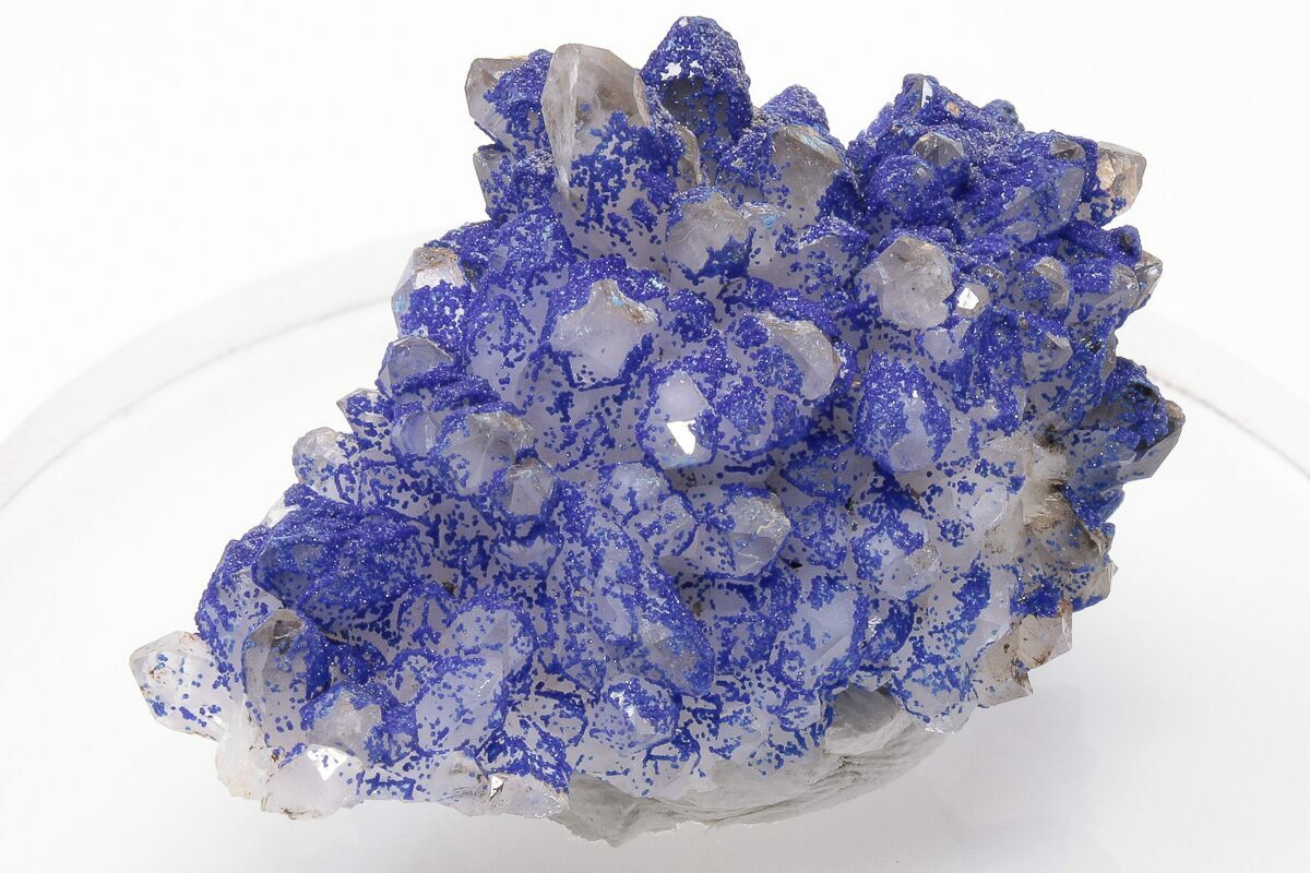 1 3 Vivid Blue Azurite Encrusted Quartz Crystals China 197090 For