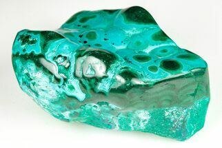 3.3" Vibrant, Polished Malachite with Chrysocolla - Congo - Crystal #179483