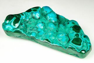 4.8" Vibrant, Polished Malachite with Chrysocolla - Congo - Crystal #179492