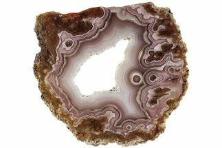5.9" Polished Laguna Agate Slice - Mexico - Crystal #198086