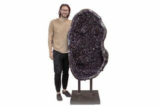 Incredible, 53.5" Amethyst Geode with Metal Stand - Artigas, Uruguay - Crystal #199978