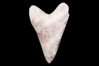 Realistic, 7.4" Carved Rose Quartz Megalodon Tooth - Replica - Crystal #202051