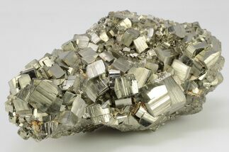 5.5" Striated, Cubic Pyrite Crystal Cluster - Peru - Crystal #203004
