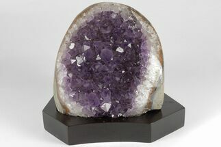 Amethyst Cluster With Wood Base - Uruguay #199812
