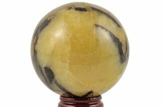 2.5" Polished Septarian Sphere - Madagascar - Crystal #203645