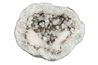 Keokuk Quartz Geode with Calcite Crystals (Half) - Missouri #203781