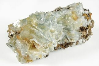 3.1" Blue Bladed Barite Crystal Clusters with Calcite - Morocco - Crystal #204057