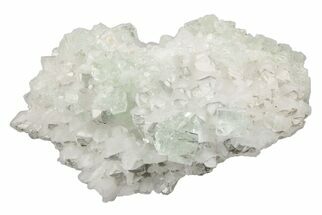 Glass-Clear, Green Cubic Fluorite Crystals on Quartz - China #205564