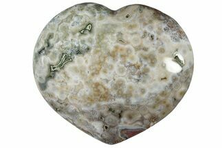 Polished Orbicular Ocean Jasper Heart - Madagascar #206683