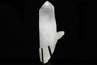 Large, Natural Quartz Point With Metal Stand - Brazil #206907