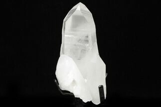 Pristine, Natural Quartz Crystal Point on Metal Stand - Brazil #206906