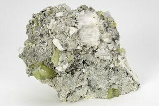 Green Titanite (Sphene), Pericline & Muscovite - Pakistan #209285