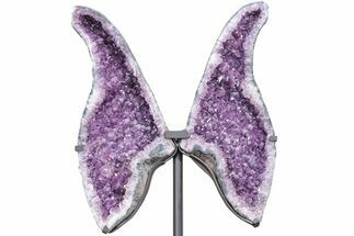Purple Amethyst Wings on Metal Stand - Large Points #209257