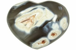Polished Orca Agate Heart - Madagascar #210212