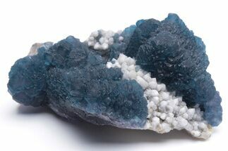 Blue, Cubic/Octahedral Fluorite on Quartz - Inner Mongolia #213841