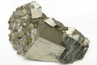 Cubic Pyrite with Chalcopyrite and Quartz - Peru #213652