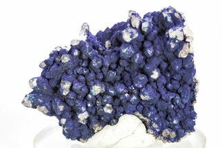 Vivid-Blue Azurite Encrusted Quartz Crystals - China #213819