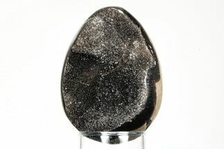 Septarian Dragon Egg Geode - Black Crystals #196282