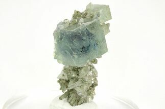 Green Cubic Fluorite Crystals on Quartz - Yaogangxian Mine #215786