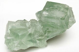 Green Cubic Fluorite Crystals with Phantoms - China #216316