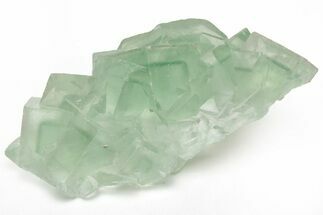 Green Cubic Fluorite Crystals with Phantoms - China #216286