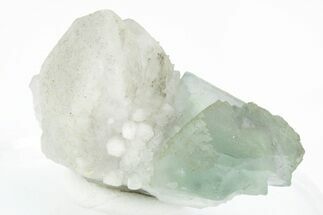 Green, Cubic Fluorite Crystals on Quartz - Inner Mongolia #216787