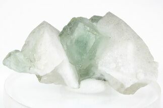 Green, Cubic Fluorite Crystals on Quartz - Inner Mongolia #216788