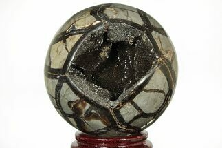 Polished Septarian Geode Sphere - Madagascar #215598