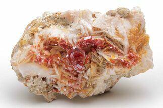 Ruby Red Vanadinite Crystals on Barite - Morocco #196360