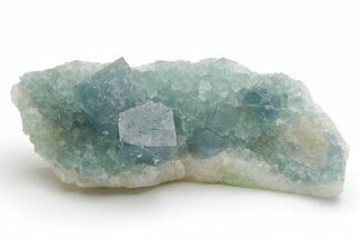 Cubic, Blue-Green Fluorite Crystal Cluster with Phantoms - China #217442