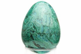 Polished Chrysocolla & Malachite Egg - Peru #217346