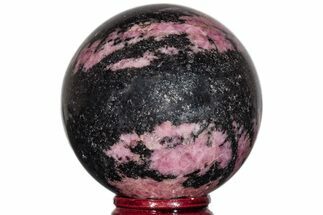 Polished Rhodonite Sphere - Madagascar #218879