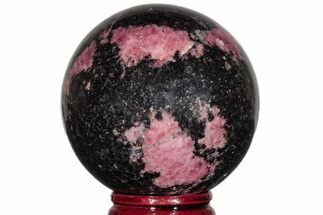 Polished Rhodonite Sphere - Madagascar #218881