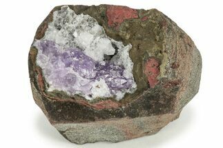Amethyst Crystals and Chabazite in Basalt - India #220065