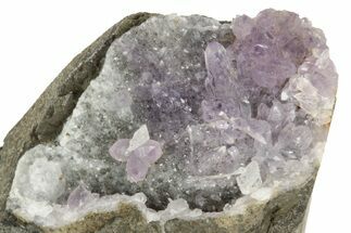 Amethyst Crystals on Sparkling Quartz Chalcedony - India #220068
