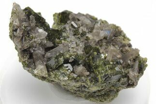 Lustrous Epidote and Quartz Crystal Cluster - Peru #220833