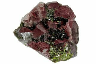 Hematite Quartz Crystal Cluster with Sparkling Epidote - China #221165