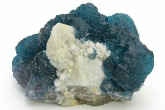Blue, Cubic/Octahedral Fluorite Encrusted Quartz - Inner Mongolia #224775