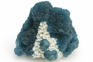 Blue, Cubic/Octahedral Fluorite Encrusted Quartz - Inner Mongolia #224787