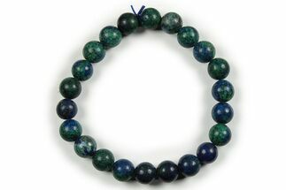 Azurite And Malachite Stone Bracelet - Elastic Band #225994