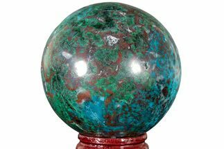 Polished Malachite & Chrysocolla Sphere - Peru #211063