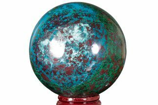 Polished Malachite & Chrysocolla Sphere - Peru #211046