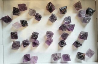 Clearance Lot: / Purple Fluorite Octahedrons - Pieces #217846