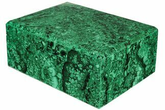 Wide, Flowery Malachite Jewelry Box - Congo #227236