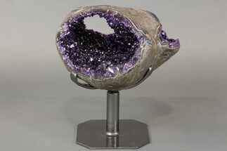 Deep Purple Amethyst Geode With Rotating Stand #227748