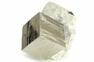 Pristine, Natural Pyrite Cube In Rock - Navajun, Spain #227622