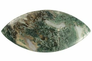 Polished Moss Agate Navette-Shaped Cabochon - Indonesia #228451
